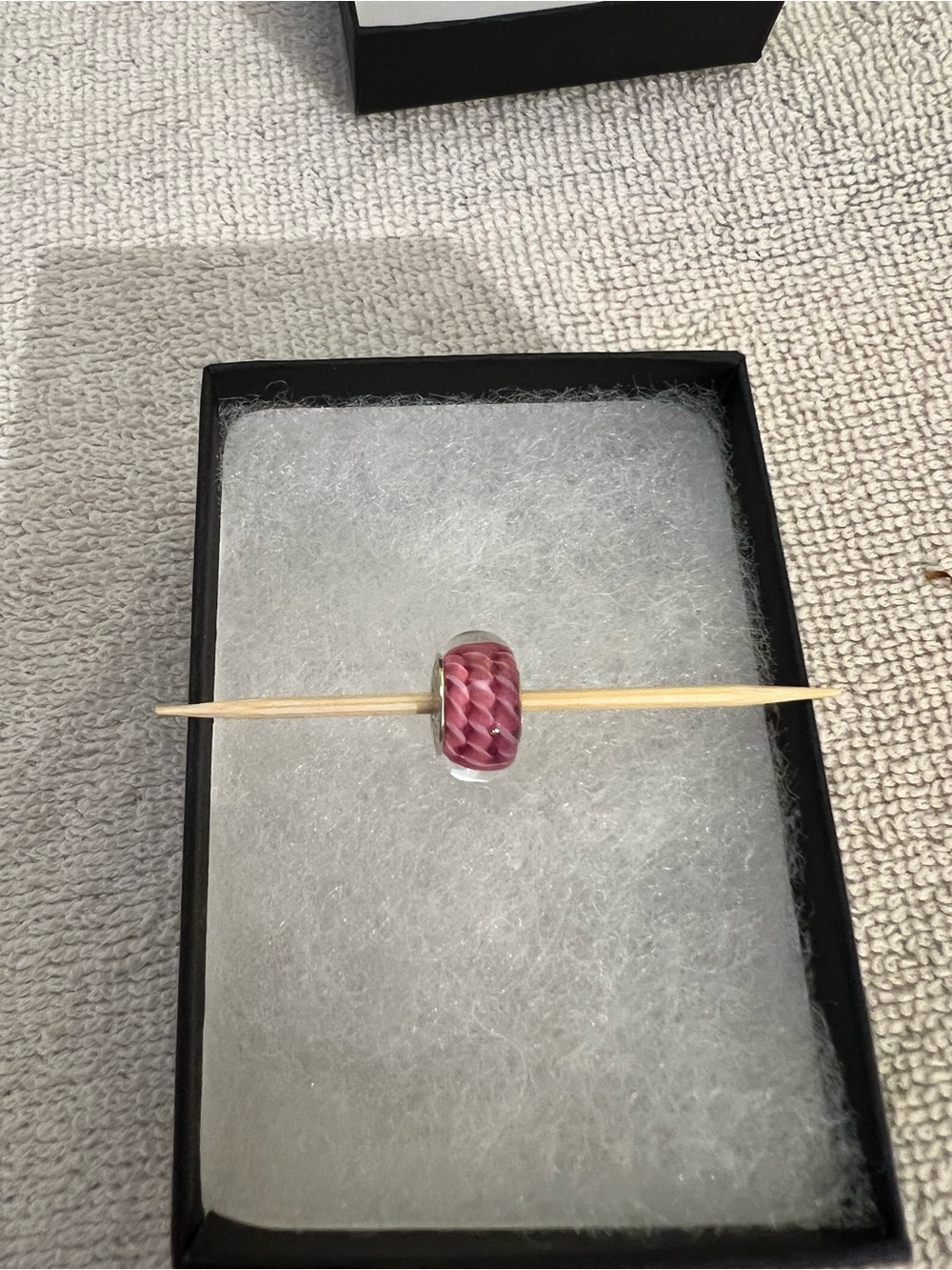 Murano Pink Swirl Glass Bead Charm